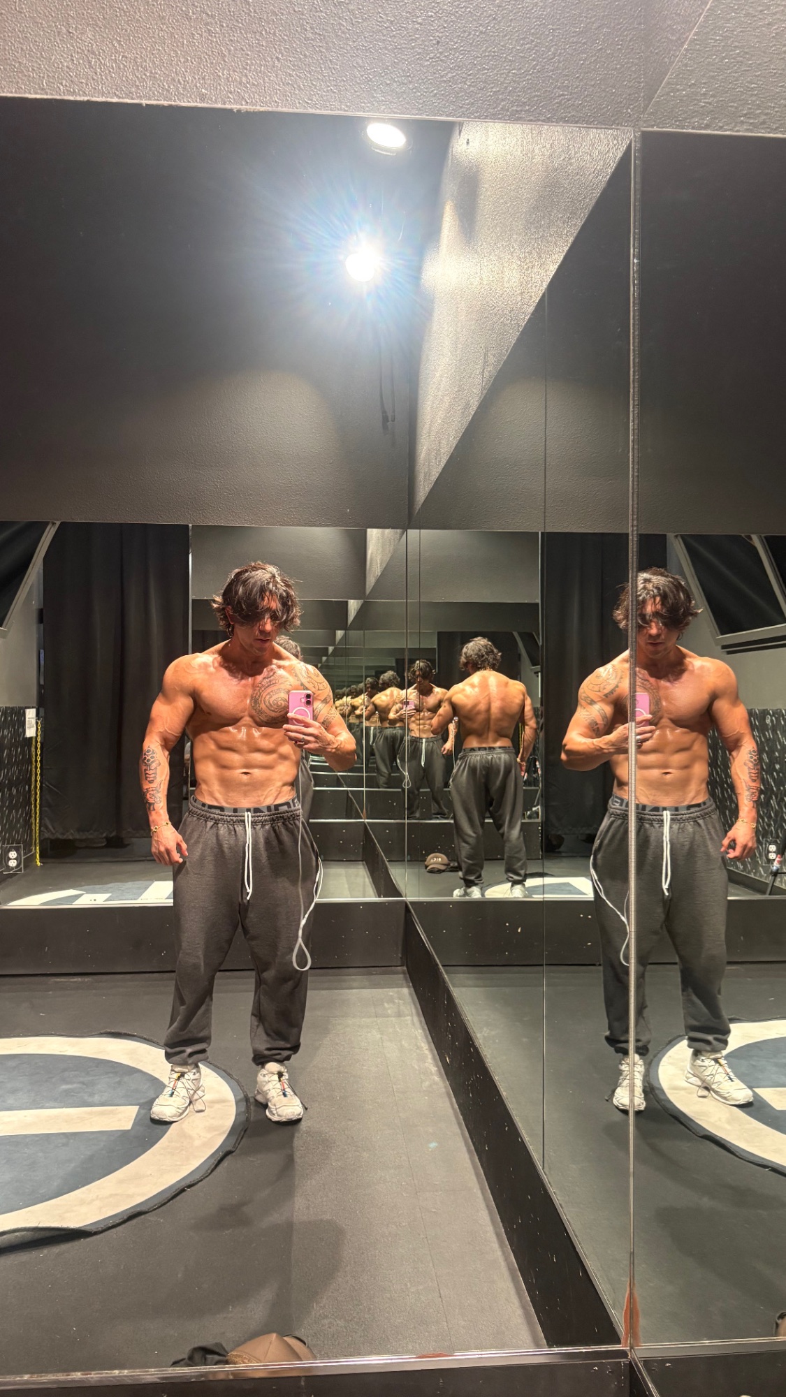 Omar current physique in gym
